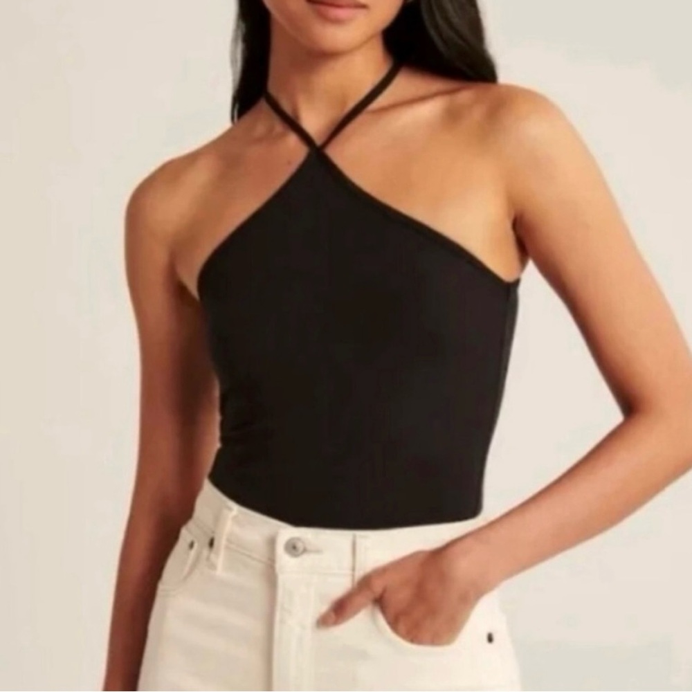 Abercrombie Black Halter Bodysuit